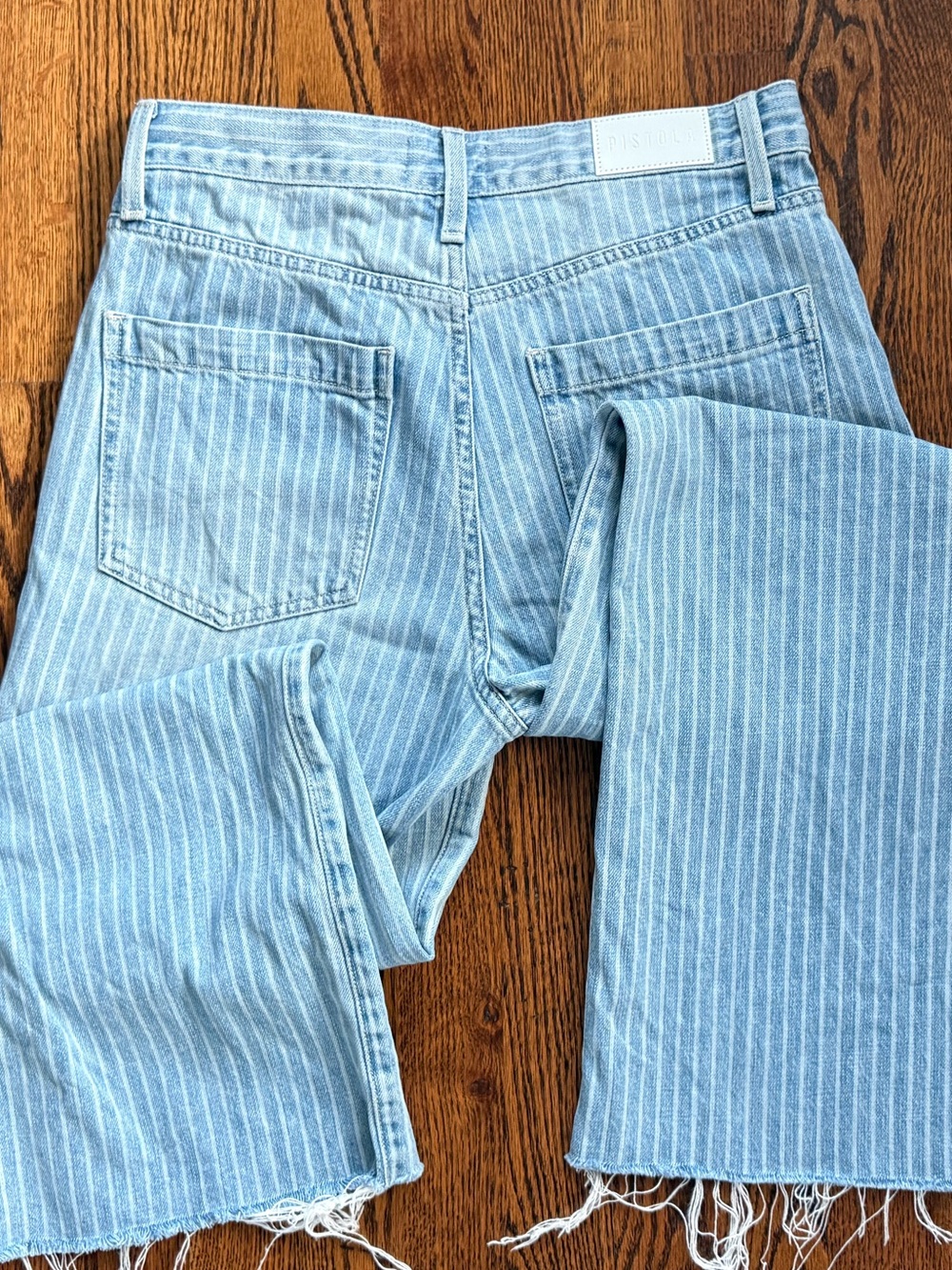 Pistola high rise, wide leg cropped striped jeans size 26 - Picture 3 of 3
